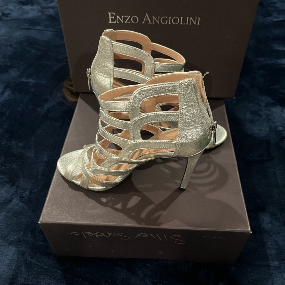 Enzo Angiolini Metallic Strappy Heels